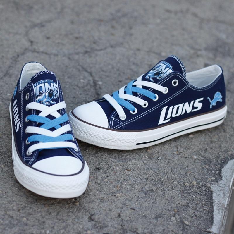 Detroit Lions Shoes Letter Glow In The Dark Shoes Cheap Laces Custom