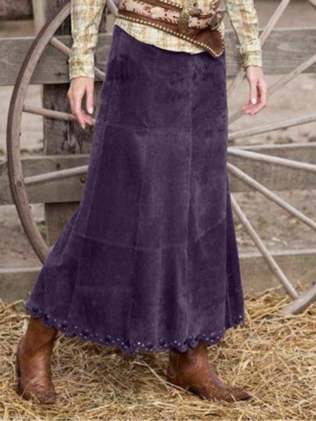 Casual Faux Suede Skirt