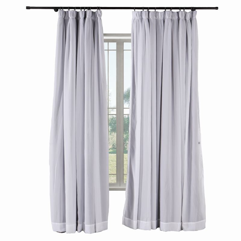 2-in-1 Hanging Hook Belt Back Tab Sheer Blackout Curtain Layered Mix Match White Voile ELI