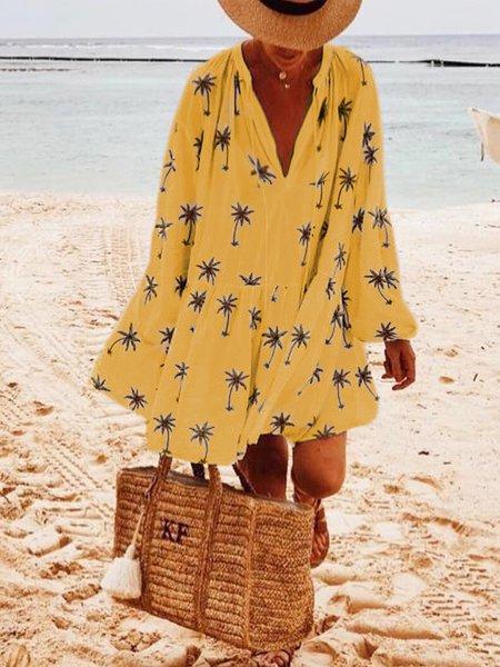 Bohemian holiday cotton floral dress