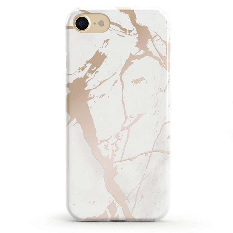 White Rose Gold Marble Case