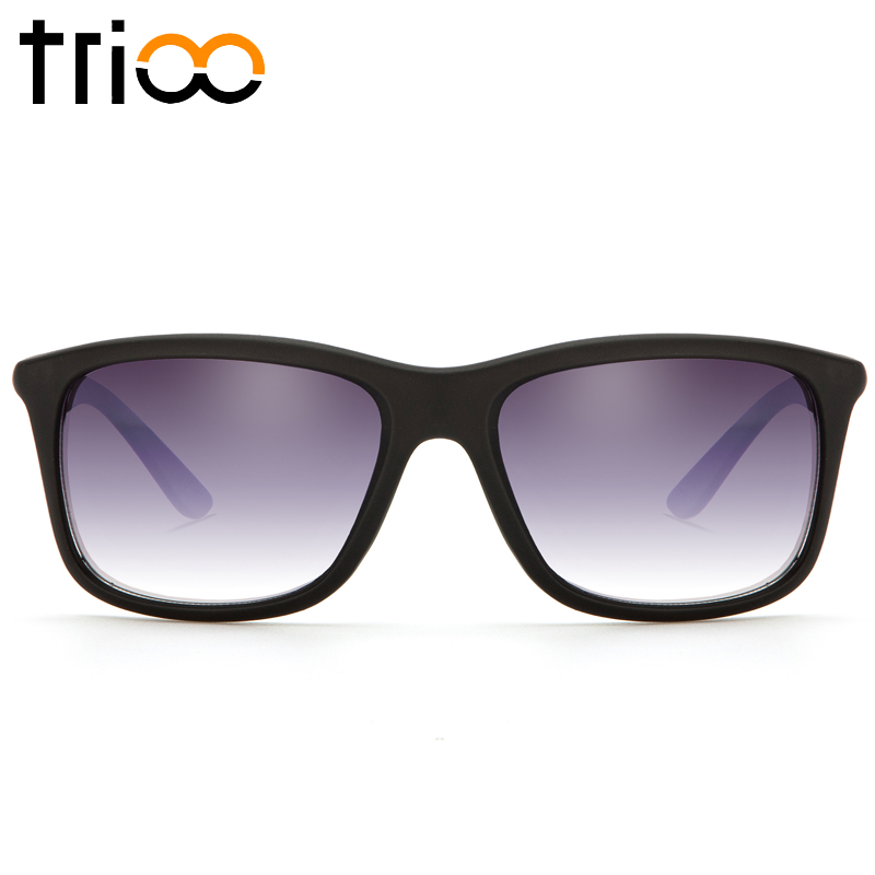 TRIOO High Quality Sunglasses Black Matte Simple Designer Men Shades Oculos UV400 Protection Sun Glasses For Men With Case Box