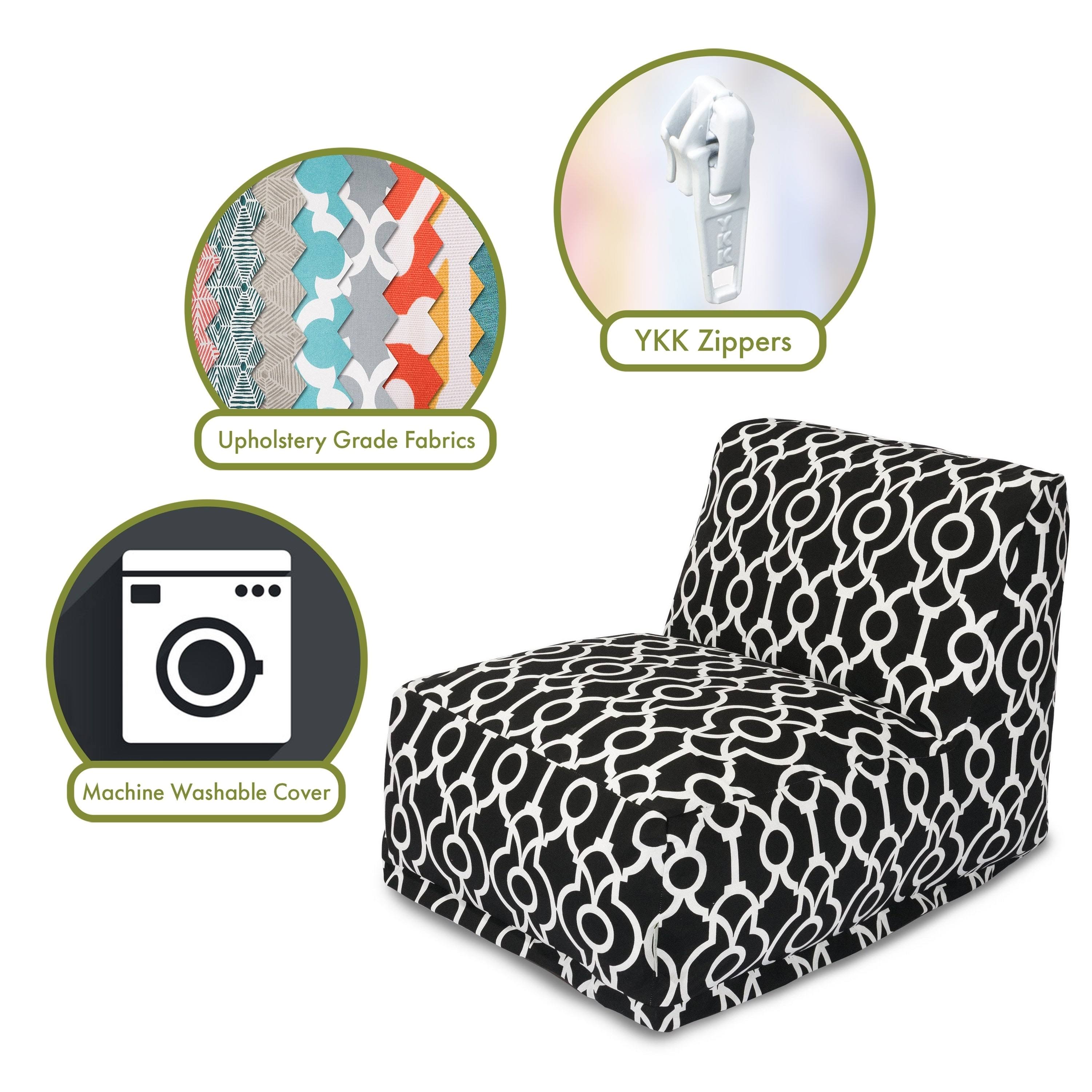 Majestic Home Goods Athens Black Bean Bag Lounger Chair