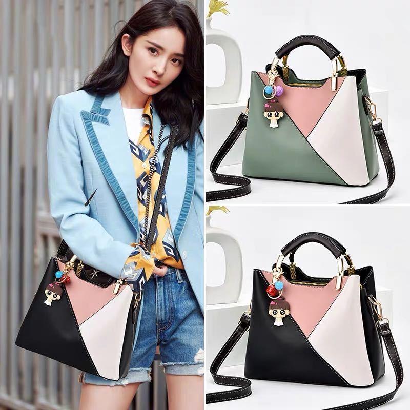 PUレザーバッグ女性2020春と夏のソフトレザートレンディなワンショルダーハンドバッグ多層大容量