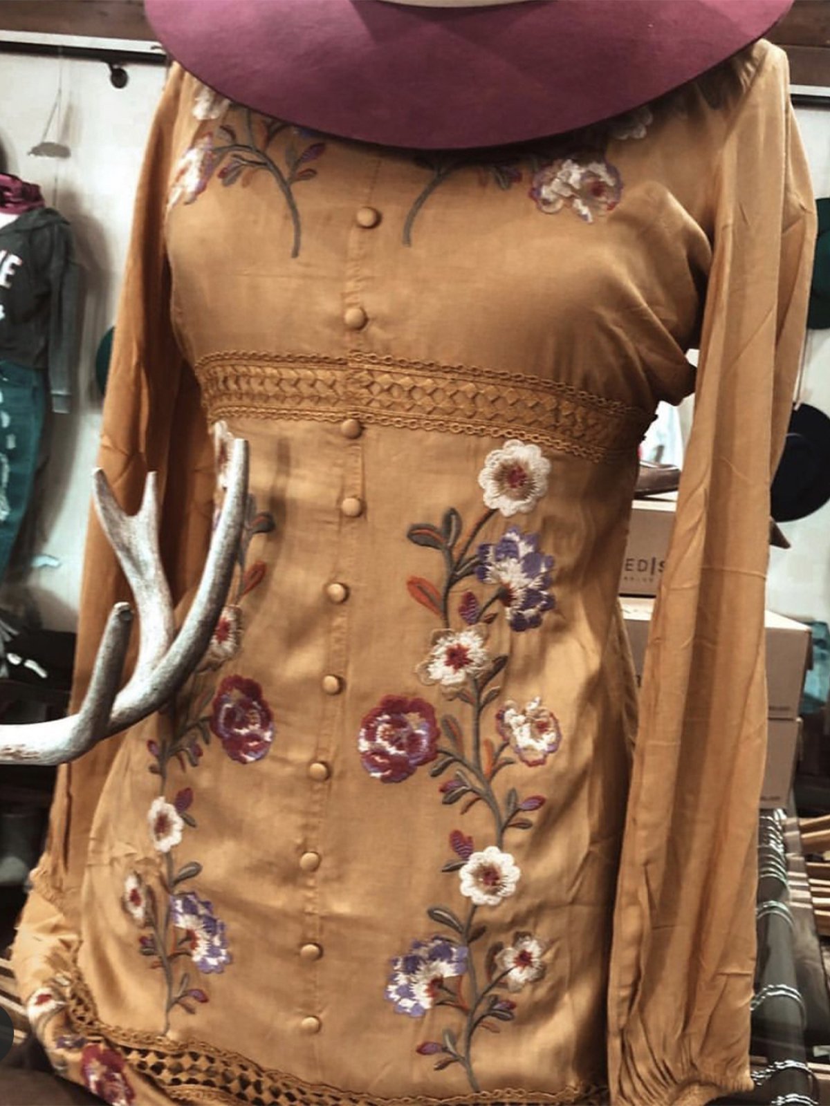 Floral Shift Boho Crew Neck Dresses