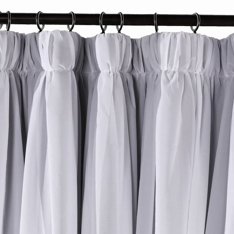 2-in-1 Hanging Hook Belt Back Tab Sheer Blackout Curtain Layered Mix Match White Voile ELI