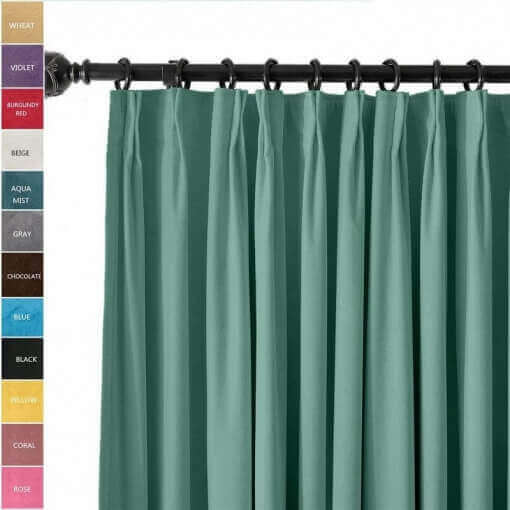 Blackout Lined Velvet Curtain Drapery Panel For Traverse Rod or Track Birkin