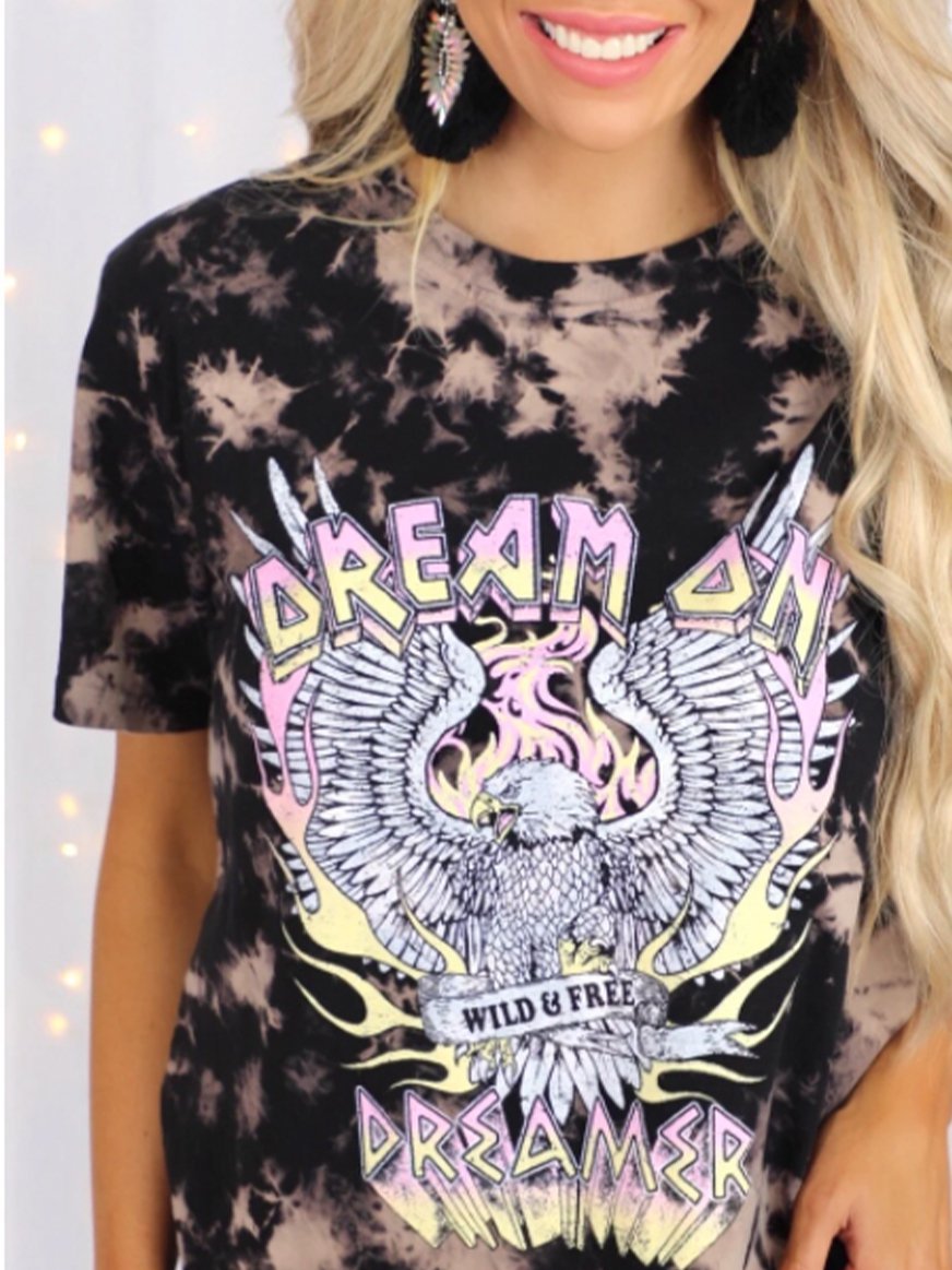 Ombre/tie-Dye Short Sleeve Jersey Shirts & Tops