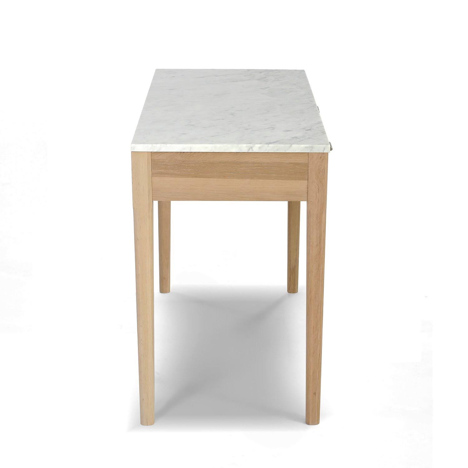 Meno Console Table - Finish: White Marble, Oak by The Bianco Collection