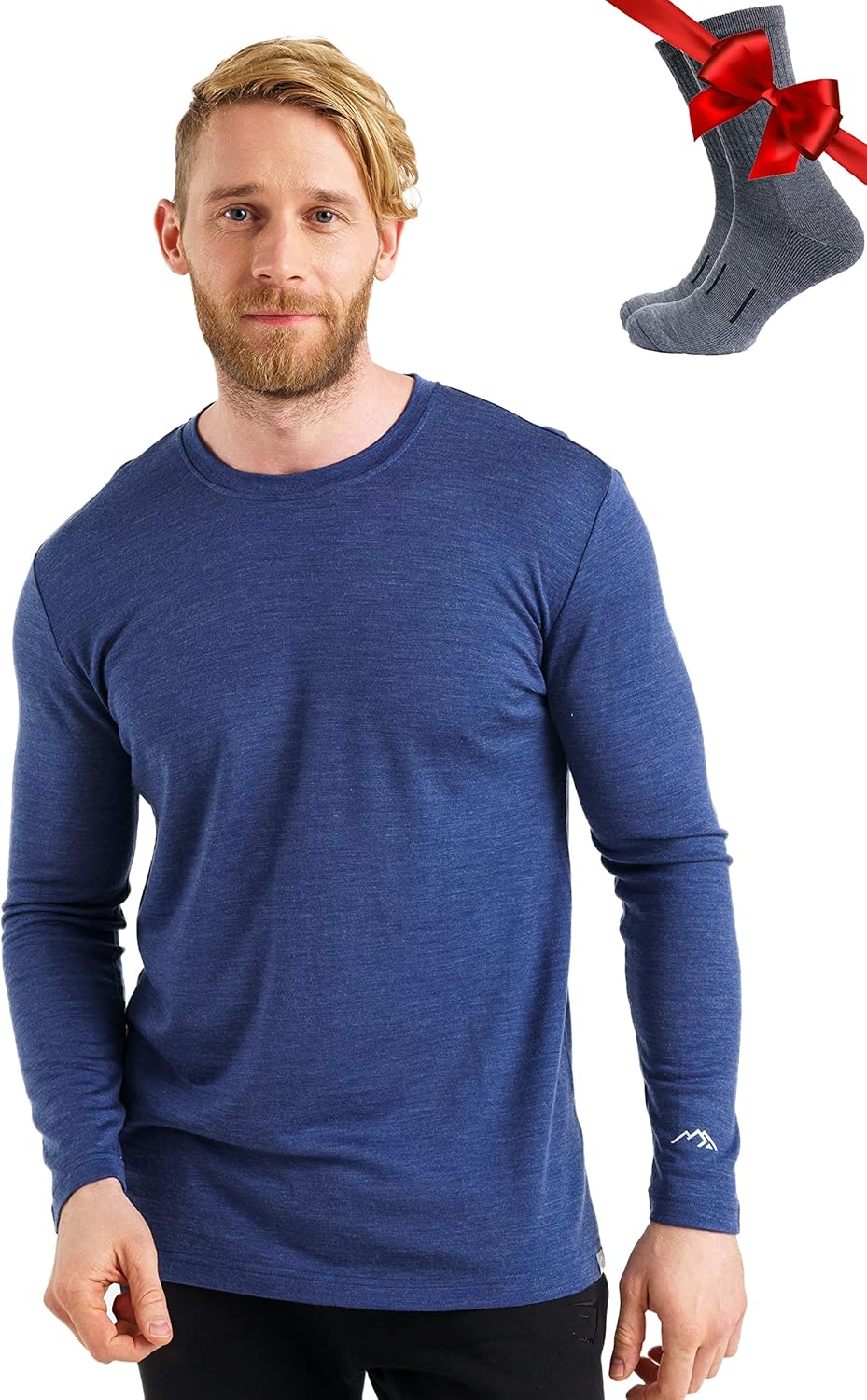 Merino.tech Merino Wool Base Layer - Mens 100% Merino Wool Long Sleeve Thermal Shirts Heavyweight, Midweight, Lite with Socks