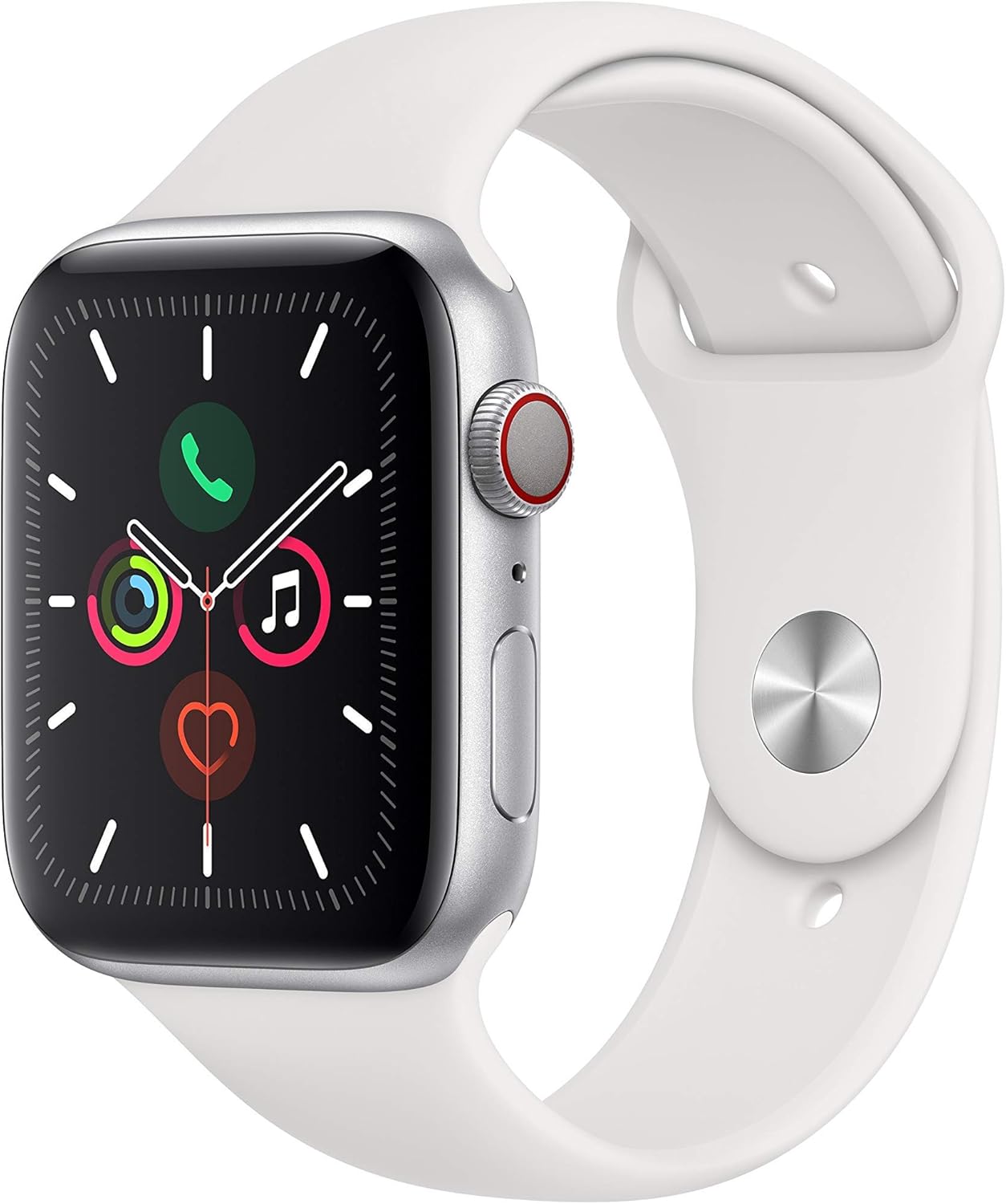 Apple Watch Series 5 (GPS, 44MM) - Space Gray Aluminum Case with Black Sport Band (Renewed)