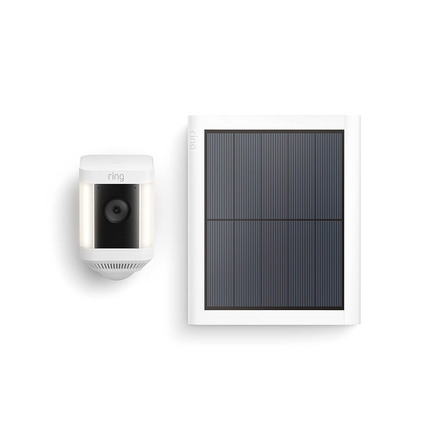 Ring Spotlight Cam Plus, Battery | Two-Way Talk, Color Night Vision, and Security Siren (2022 release) - White